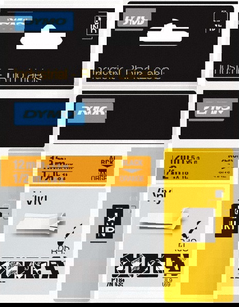 Label Maker Label: Black on Orange, 216